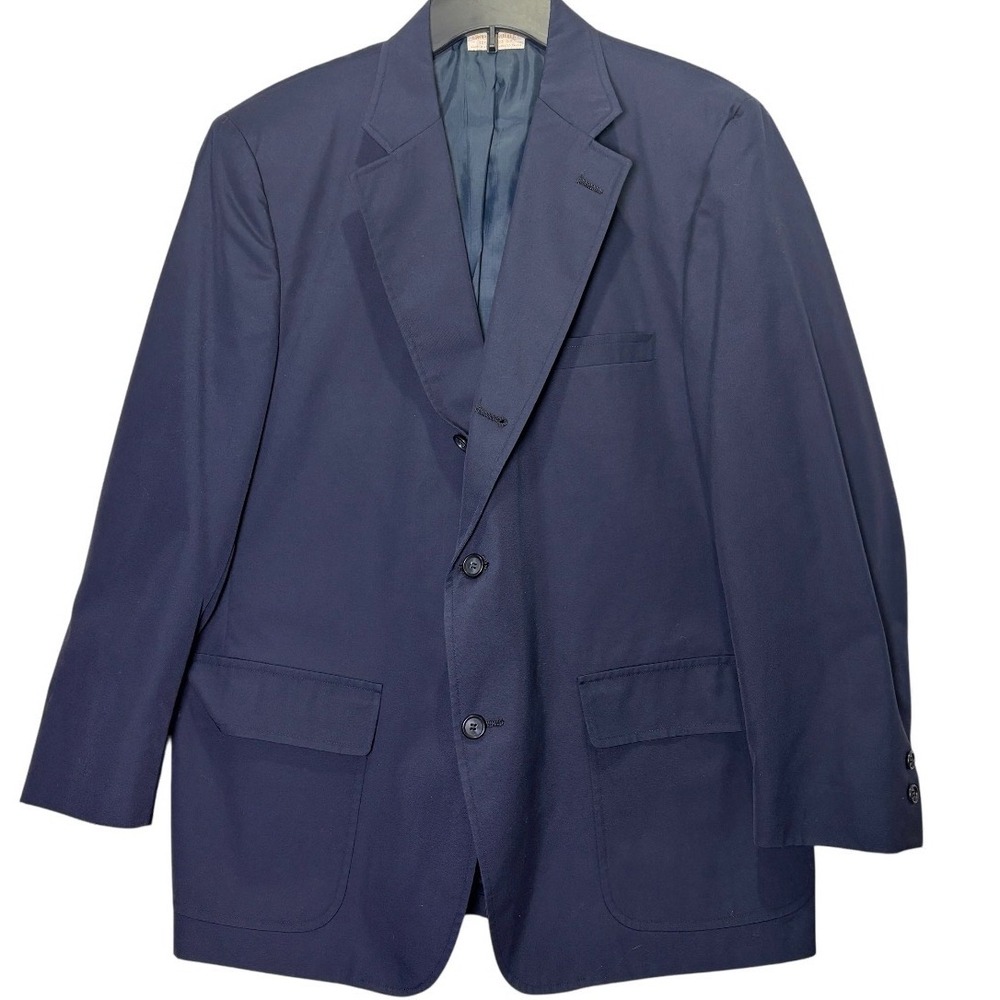 Brooks Brothers Blazer Mens Navy Blue 3 Button Made in USA Patch Pockets
